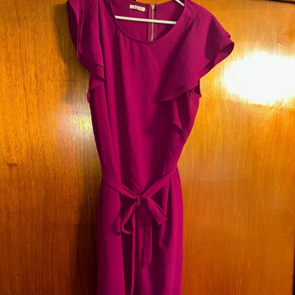 Maurices Fuchsia Ruffle Midi Dress